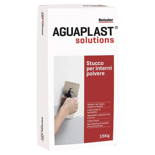aguaplast stucco per interni in polvere  bianco 15 kg spessori fino a 10 mm