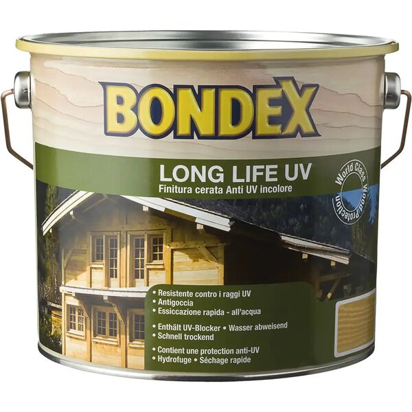 bondex finitura cerata  long life anti uv 2,5 l incolore pronto uso 10-14 m² con 1 l