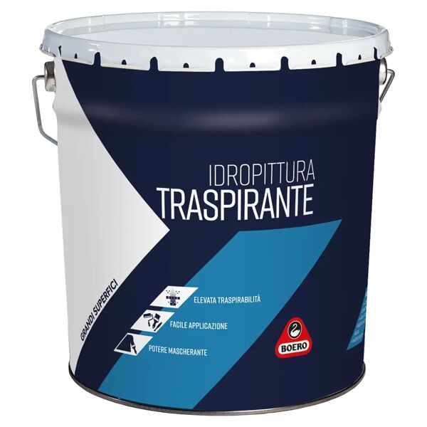 boero idropittura traspirante  bianca 14 l per bagni e cucine 5-6 m² con 1 l a 2 mani