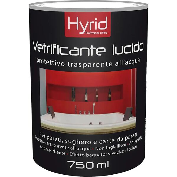 hyrid by covema vetrificante ad acqua hyrid 0,75 l lucido 4-5 m² con 1 l a 2 mani