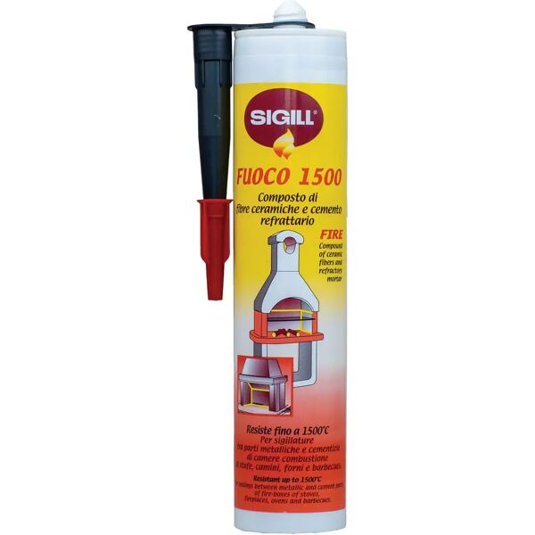 sigill mastice refrattario sigil fuoco 1500° 500 g grigio per metalli e mattoni - verniciabile