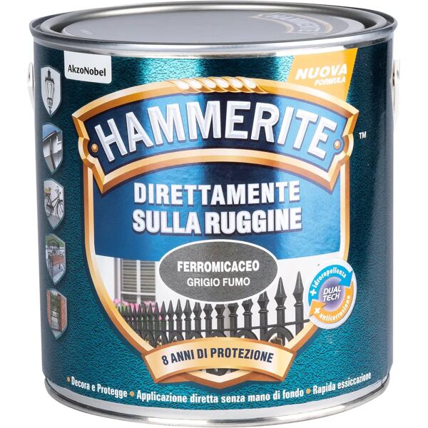 hammerite smalto antiruggine ferromcaceo  2,5 l grigio fumo 8-10 m² con 1 l