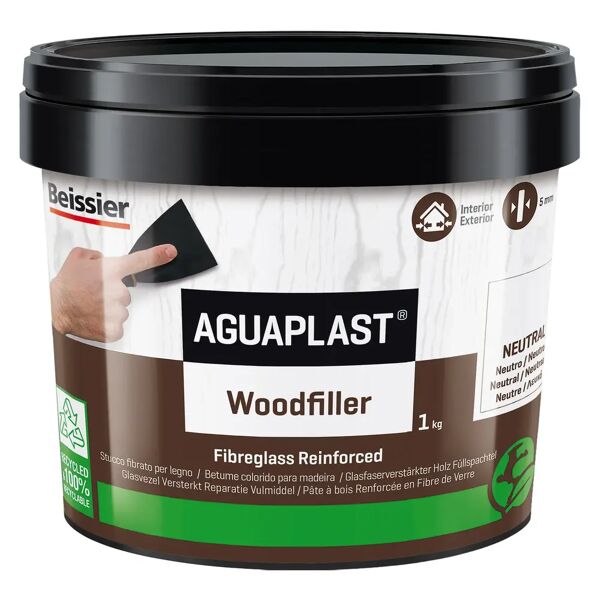 aguaplast stucco per legno woodfiller  neutro 1 kg spessori fino a 20mm interno esterno