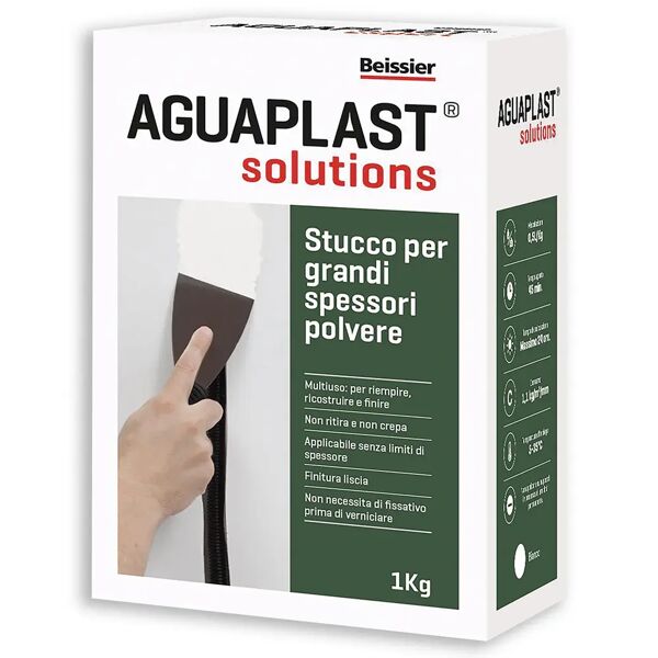 aguaplast stucco grandi spessori polvere  bianco 1 kg spessori fino a 100 mm per interno