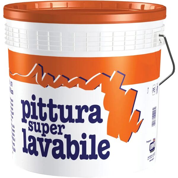 cipir pittura lavabile  bianca 14 l ideale per soggiorni camere 5-6 m² con 1 l a 2 mani