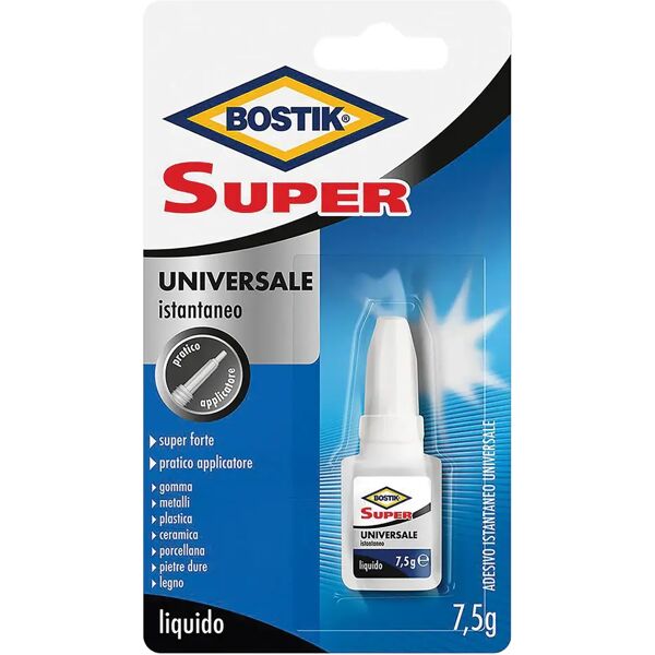 bostik colla cianoacrilica universale  7,5 g istantanea super forte con applicatore