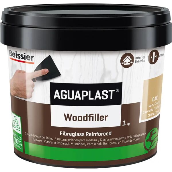 aguaplast stucco per legno woodfiller  noce chiaro 1 kg spessori fino a 20mm interno esterno