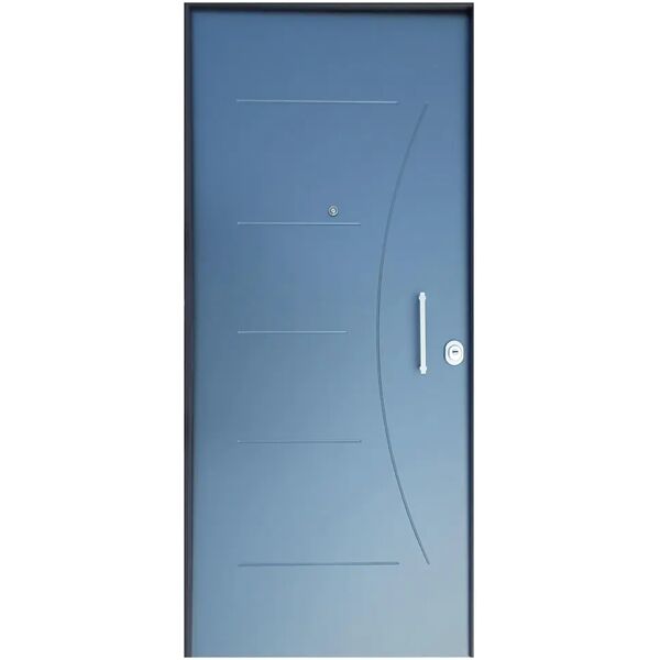 tecnomat porta blindata azul classe 3 apertura spinta a sinistra 210x90 cm (hxl)