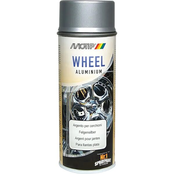 motip smalto spray wheel  argento per cerchioni 400 ml 2,5 m² con 1 l