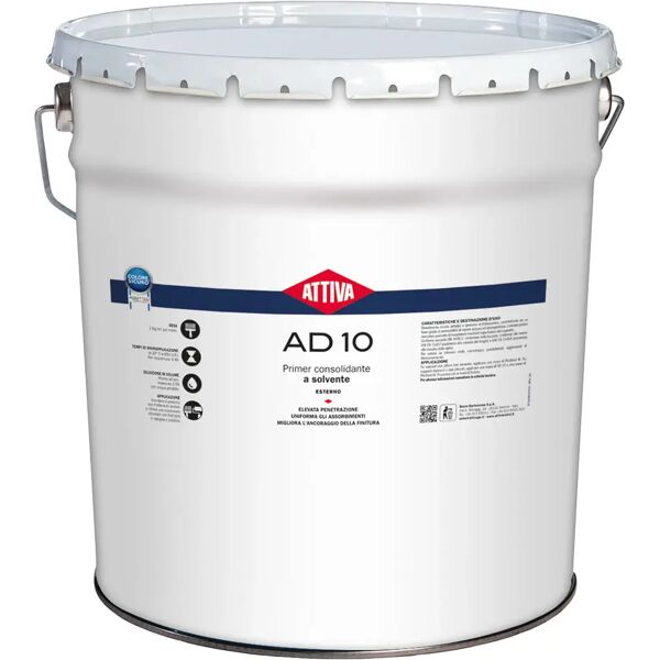 attiva primer consolidante  ad10 5 l a solvente per esterno 7-10 m² con 1 l