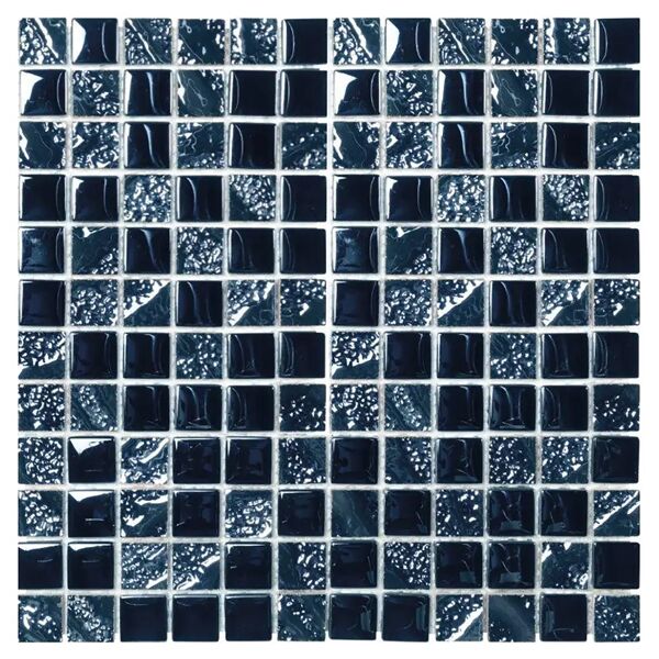 tecnomat mosaico interno toledo black lucido 30x30x0,8 cm 1 pezzo mix vetro e ceramica