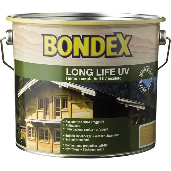 bondex finitura cerata  long life anti uv 0,75 l incolore pronto uso 10-14 m² con 1 l