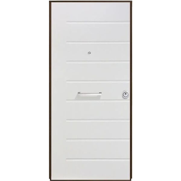 tecnomat porta blindata glauko white falso telaio apertura spinta a sinistra 210x90 cm (hxl) classe 3