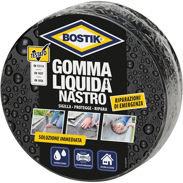 bostik nastro gomma liquida  5 m x 75 mm sigilla protegge e ripara