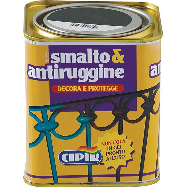 cipir smalto antiruggine gel  grigio antico 0,75 l ferro metallo pronto uso 12-15 m² x 1 l