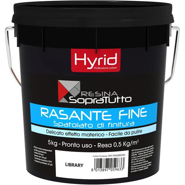 hyrid by covema rasante decorativo fine hyrid library  5 kg resina soprattutto