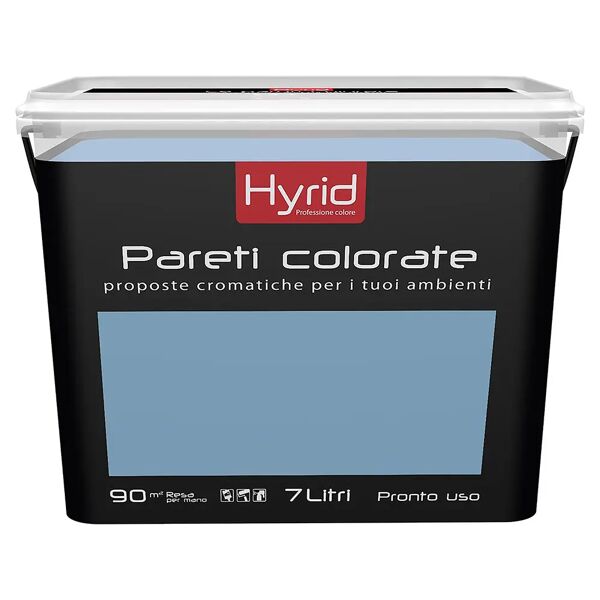 hyrid by covema idropittura lavabile hyrid 7 l blu medio per interno 5-6 m² con 1 l a 2 mani