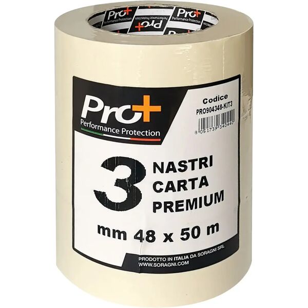 pro+ kit 3 nastri carta adesiva 9043  4,8 cm x 50 m