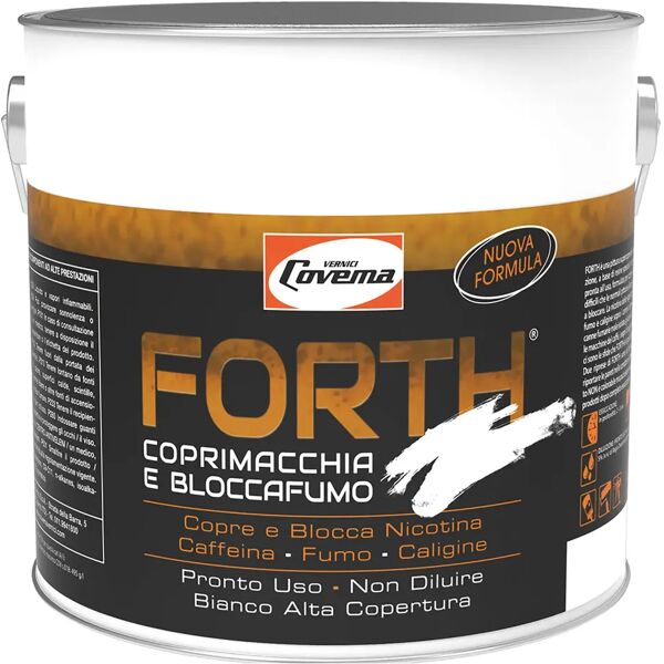 tecnomat pittura bloccafumo covema forth 2,5 l bianca a solvente super coprente 10-12 m² con 1 l