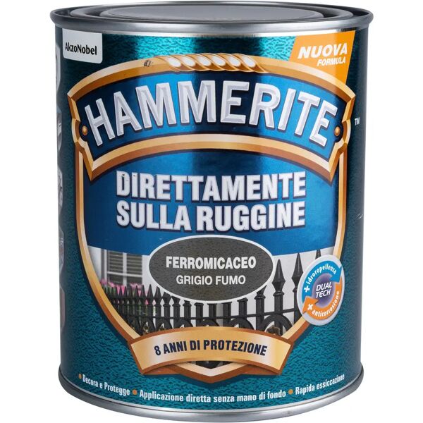 hammerite smalto antiruggine ferromcaceo  0,75 l grigio fumo 8-10 m² con 1 l