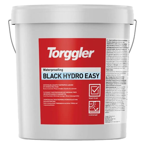 torggler impermeabilizzante bituminoso  5 kg multiuso protettivo black hydro easy