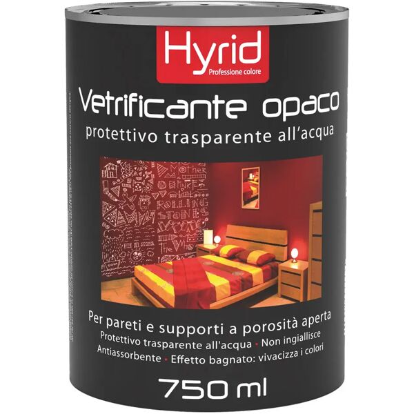 hyrid by covema vetrificante ad acqua hyrid 0,75 l opaco 4-5 m² con 1 l a 2 mani