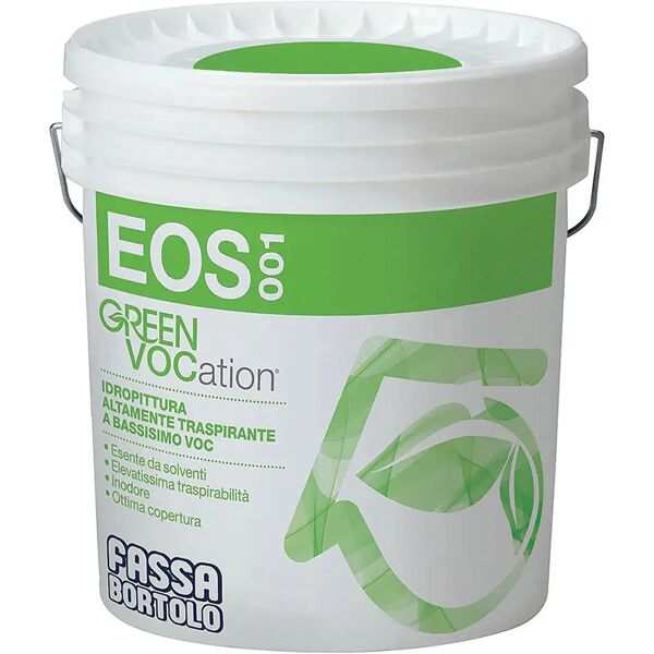 fassa idropittura traspirante eos001  4 l green vocation interni 4-5 m² con 1 l a 2 mani