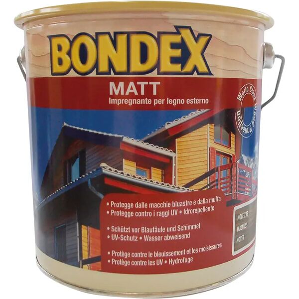 bondex impregnante solvente  matt 5 l noce pronto all'uso 10-16 m² con 1 l