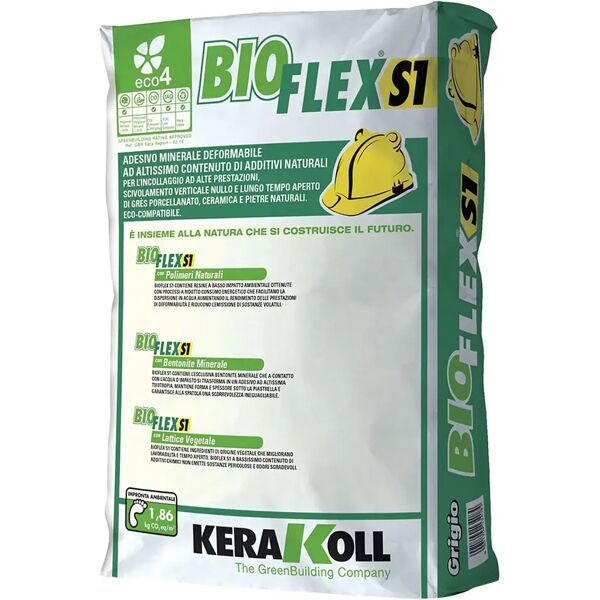 kerakoll colla bioflex s1  grigio 25 kg grigio 25 kg