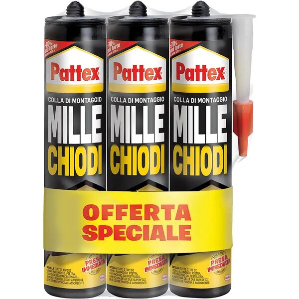 pattex millechiodi 3pack  forte&rapido 3 confezioni da 400 g  bianco