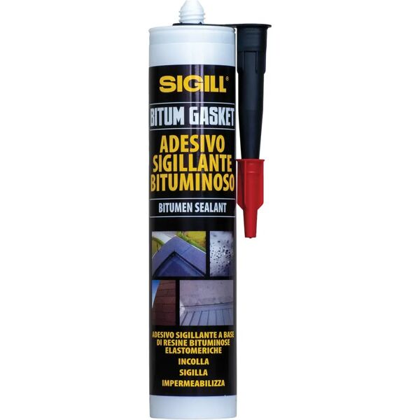 sigill silicone elastomerico per bitume  nero in cartuccia 300 ml ripara e impermeabilizza