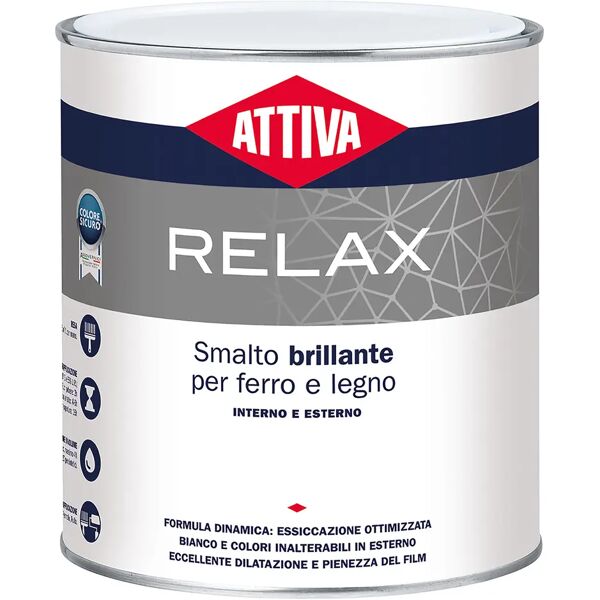 attiva smalto solvente  relax 2,5 l brillante grigio antico alto solido 12-13 m² con1l