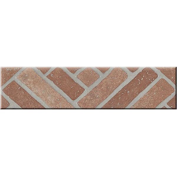 tecnomat battiscopa mattone 8x33,3 cm 8 pezzi rosso gres porcellanato