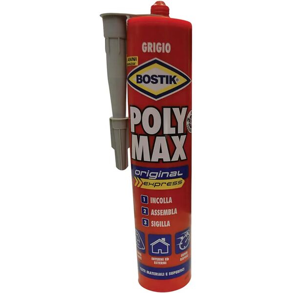 polymax adesivo  original bostik 425g express grigio piastrelle mattoni e alluminio