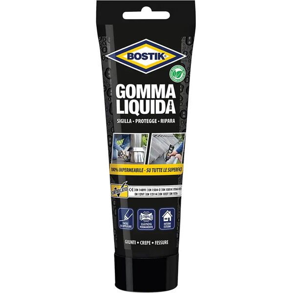 bostik gomma liquida  tubo 250 g nera sigilla protegge ripara esterno ed interno