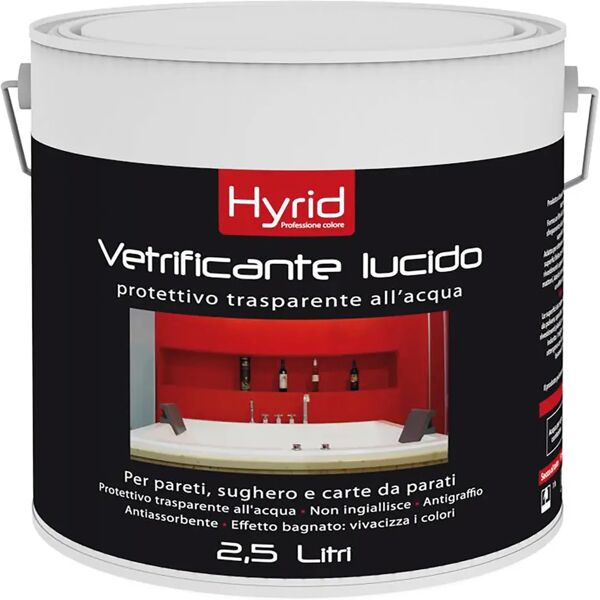 hyrid by covema vetrificante ad acqua hyrid 2,5 l lucido 4-5 m² con 1 l  a 2 mani