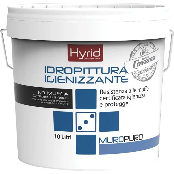 hyrid by covema idropittura igienizzante hyrid bianca 10 l igienizza e protegge 4-5 m² con 1 l a 2 mani