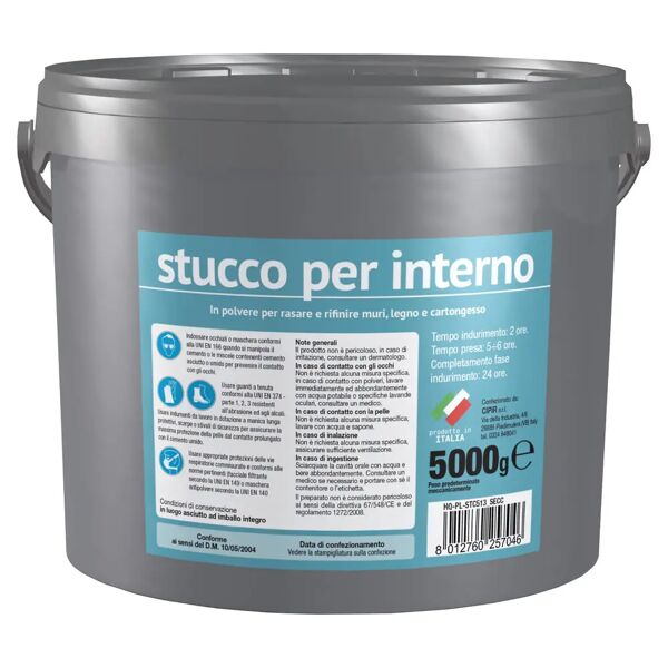 cipir stucco in polvere  secchiello 5 kg bianco per interno