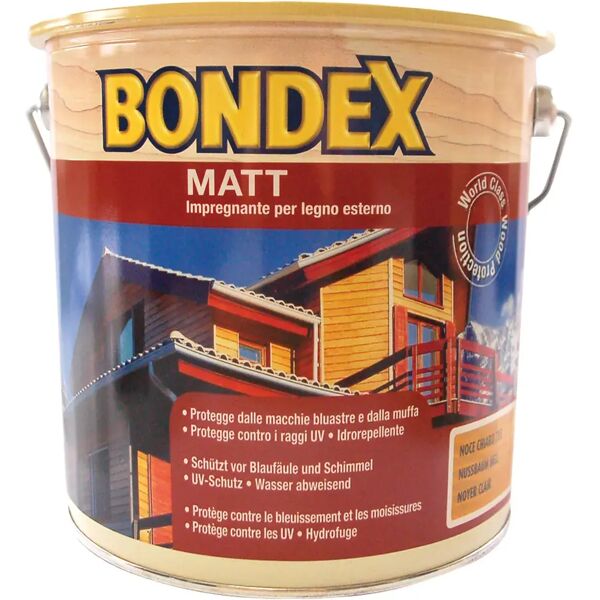 bondex impregnante solvente  matt 10l noce chiaro pronto all'uso 10-16 m² con 1 l