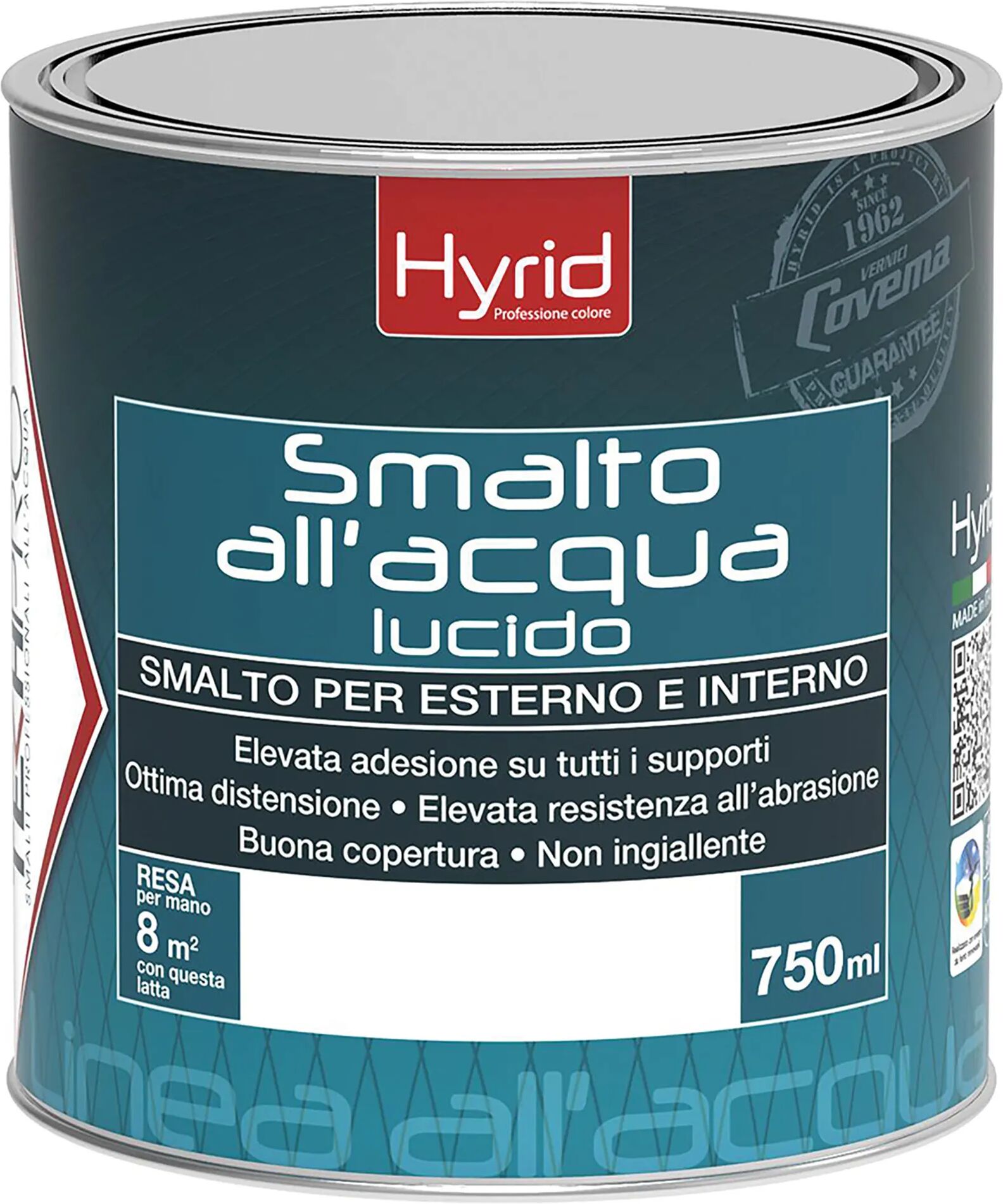 hyrid by covema smalto acqua lucido covema 0,75 l bianco panna 8 m² con 1 l