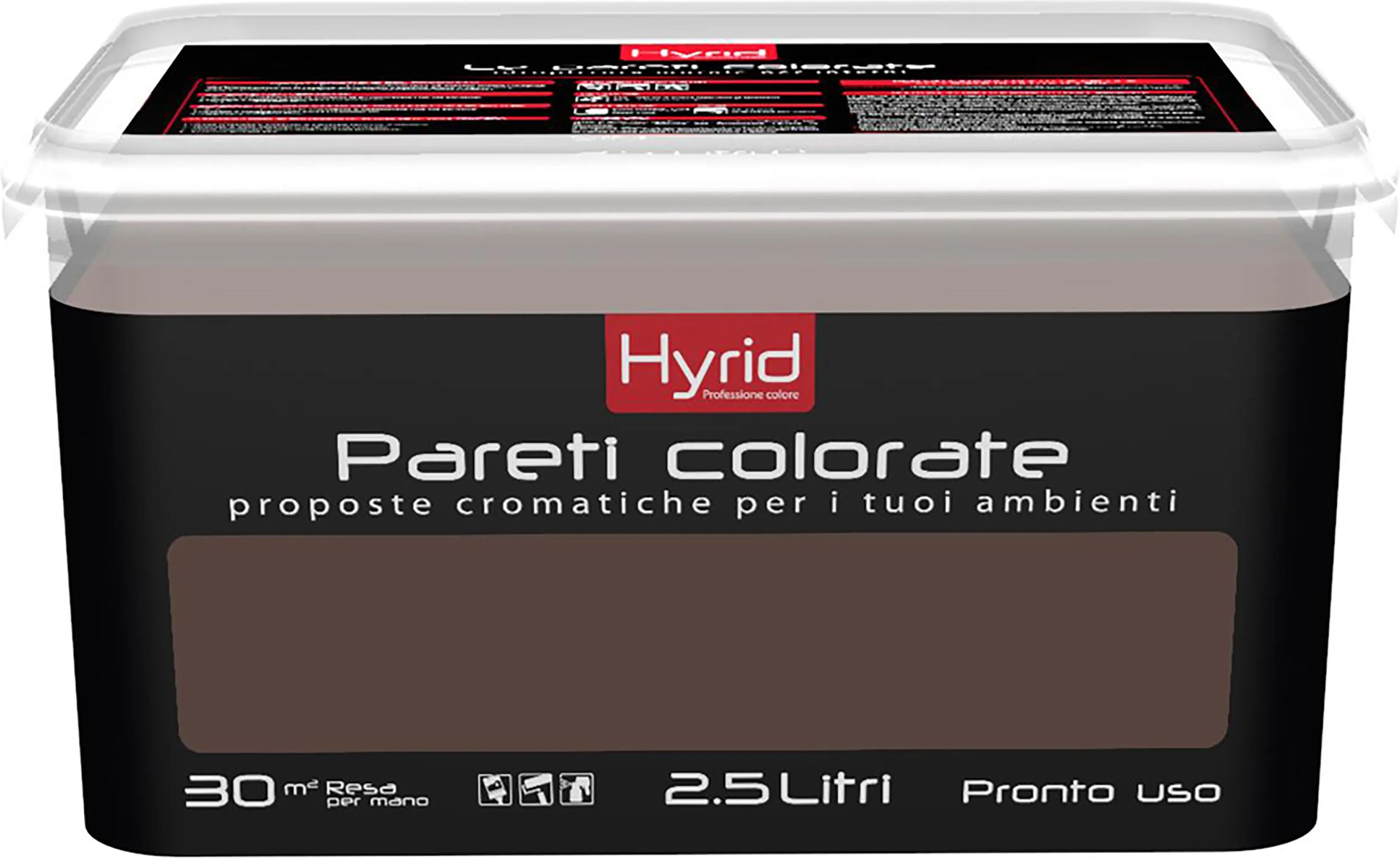 hyrid by covema idropittura lavabile hyrid 2,5 l corda moda per interno 5-6 m² con 1 l a 2 mani