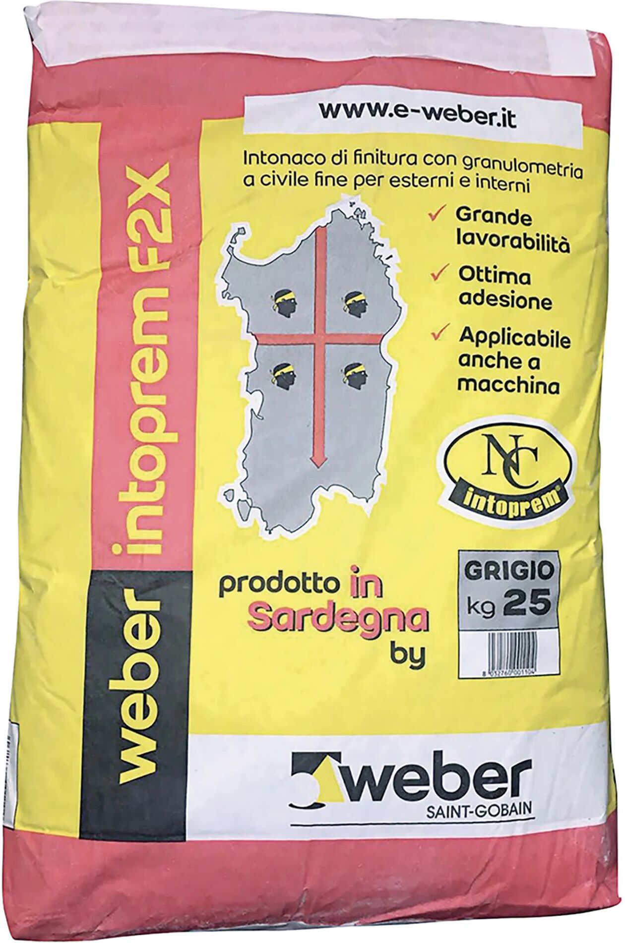 tecnomat finitura fine grigio intoprem f2x 25 kg granulometria 0,8 mm