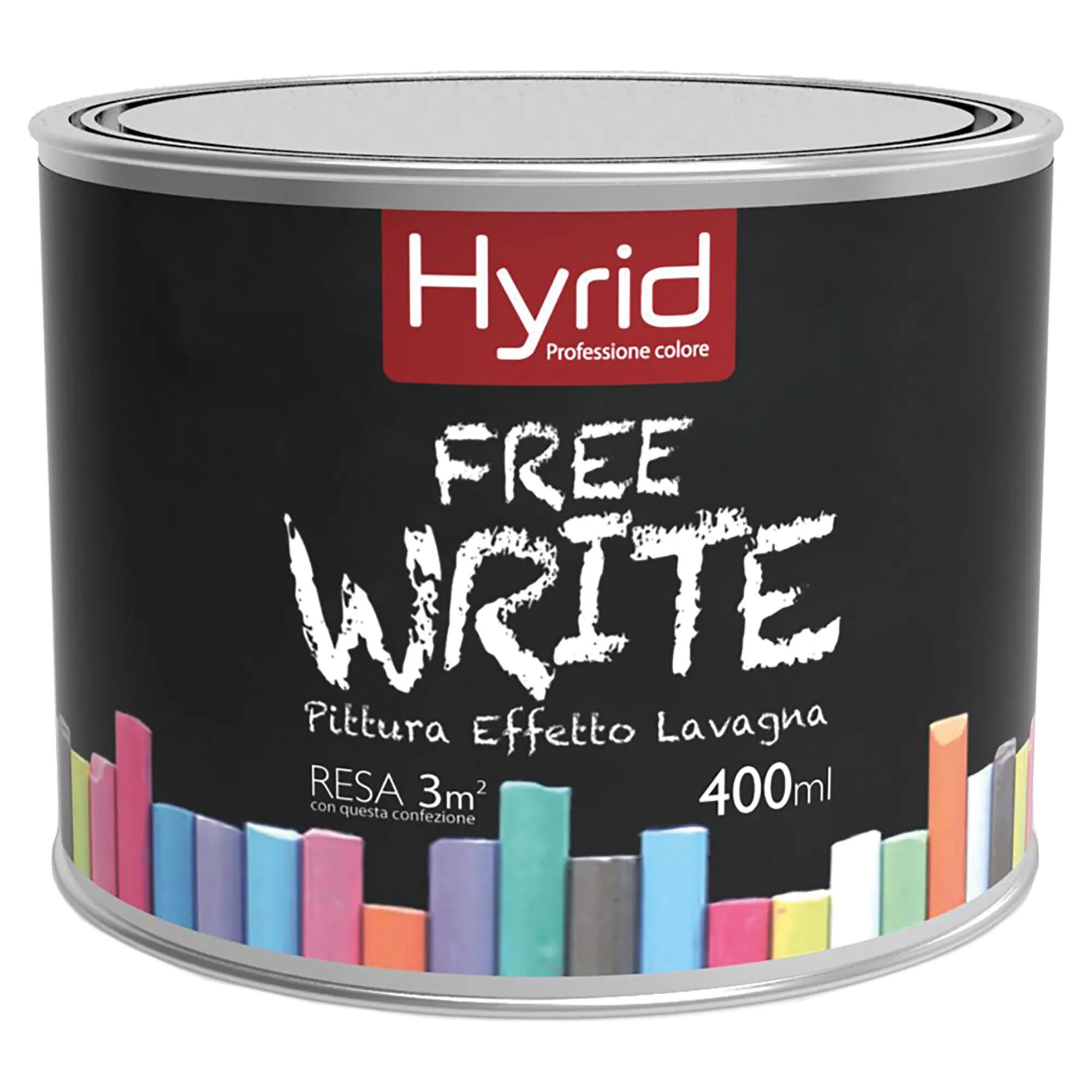 hyrid by covema pittura effetto lavagna hyrid 400 ml free write colore nero 5-6 m² con 1 l a 2 mani