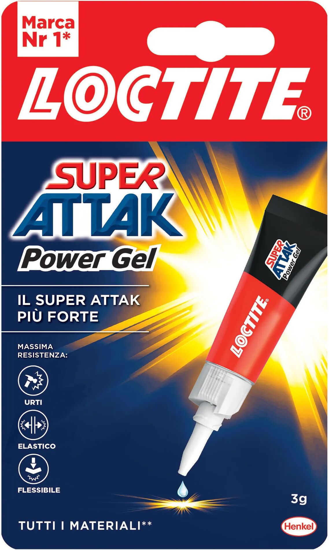 loctite colla  super attak power gel 3 g multimateriale