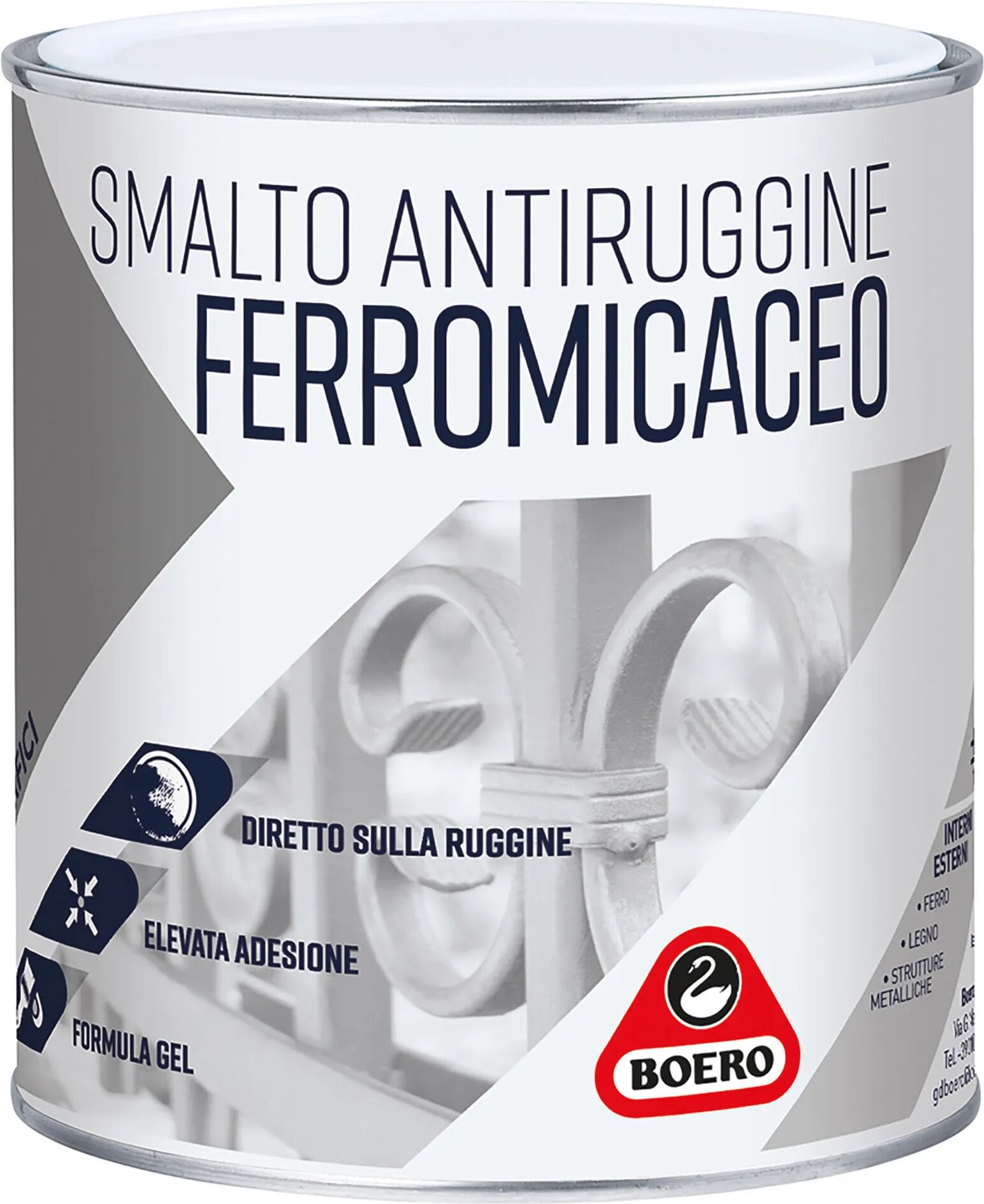 boero smalto antiruggine gel  grigio ghisa 2,5 l esterno ferromicaceo 9-11 m² x 1 l