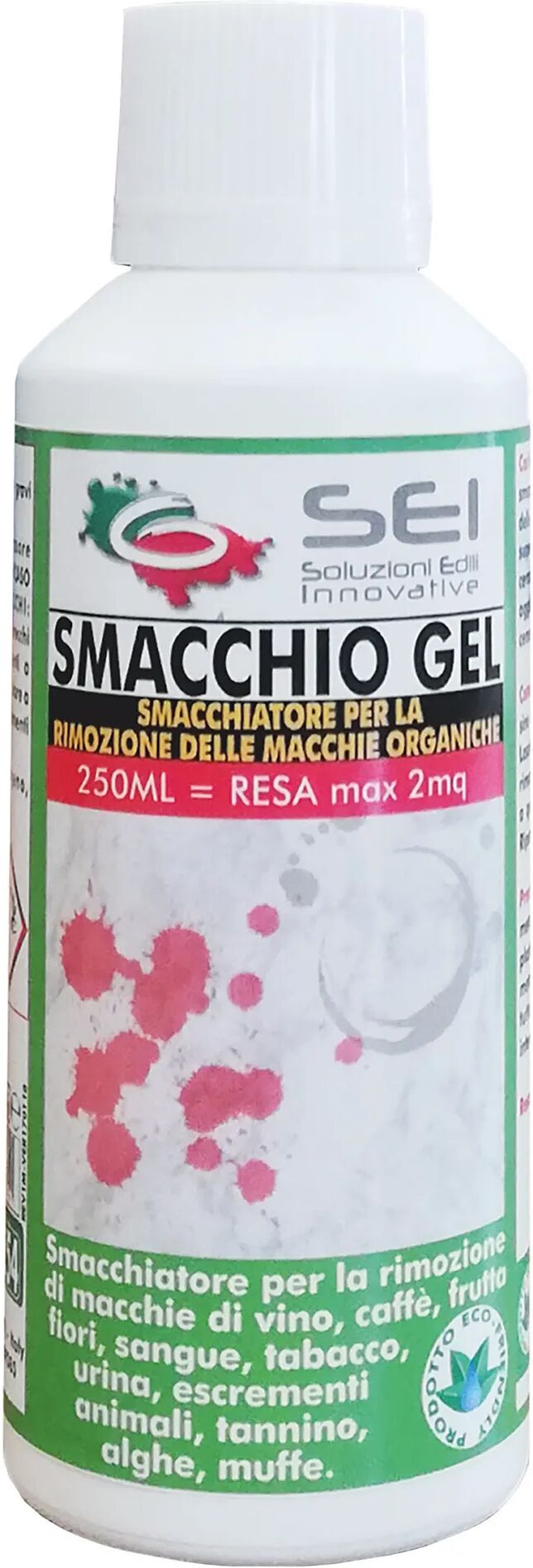 sei_soluzioni smacchio 250 ml smacchiatore liquido per macchie colorate bibite,alimentari,tannino