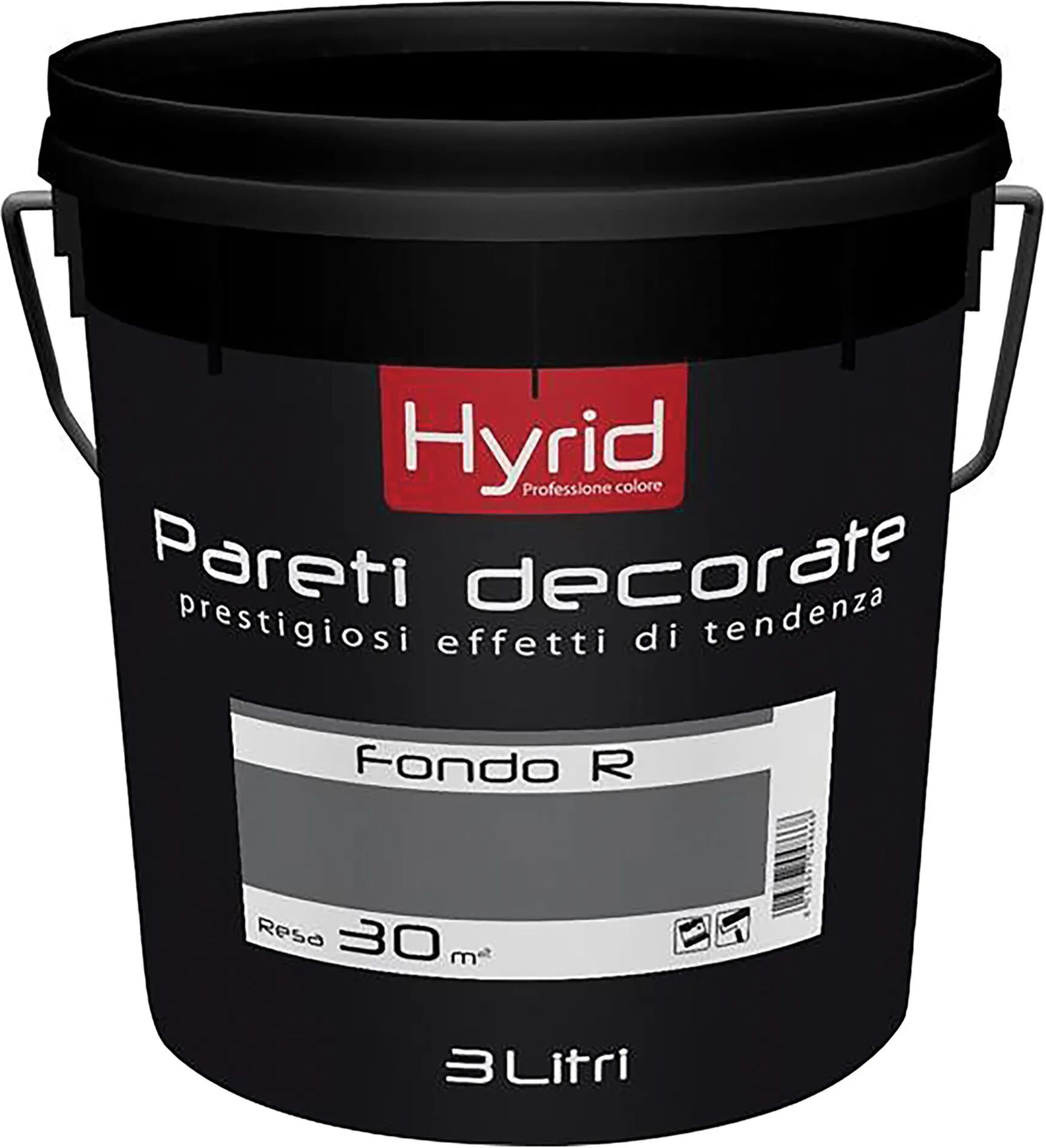 hyrid by covema fondo ruvido hyrid 3 l per preparazione murale di pareti decorate 5 m² con 1 l a 2 mani