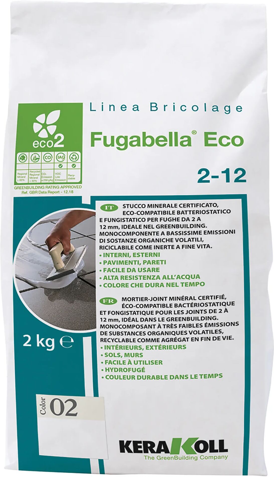 kerakoll stucco fugabella new 2-12 2 kg  02 bianco