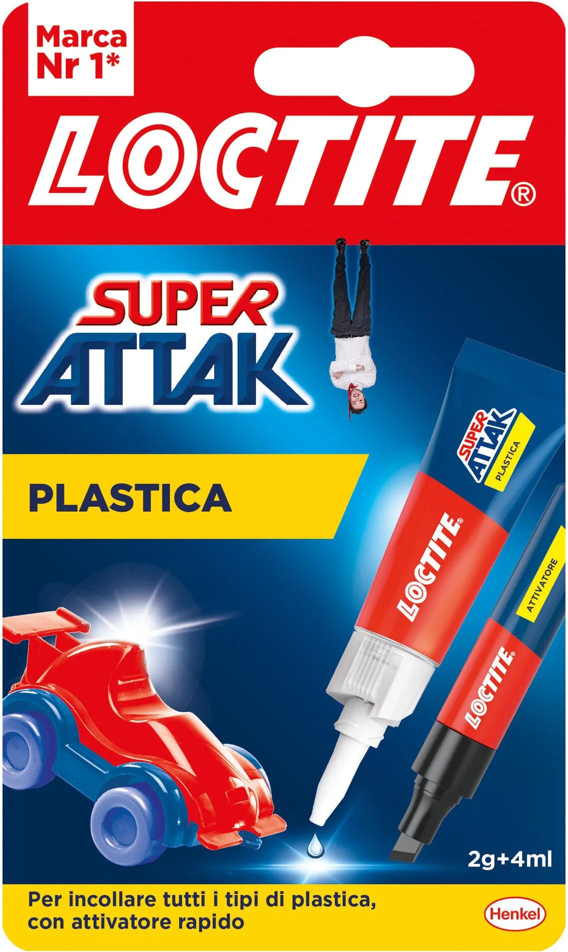 loctite super attak plastica  2 g + 4 ml bicomponente trasparente