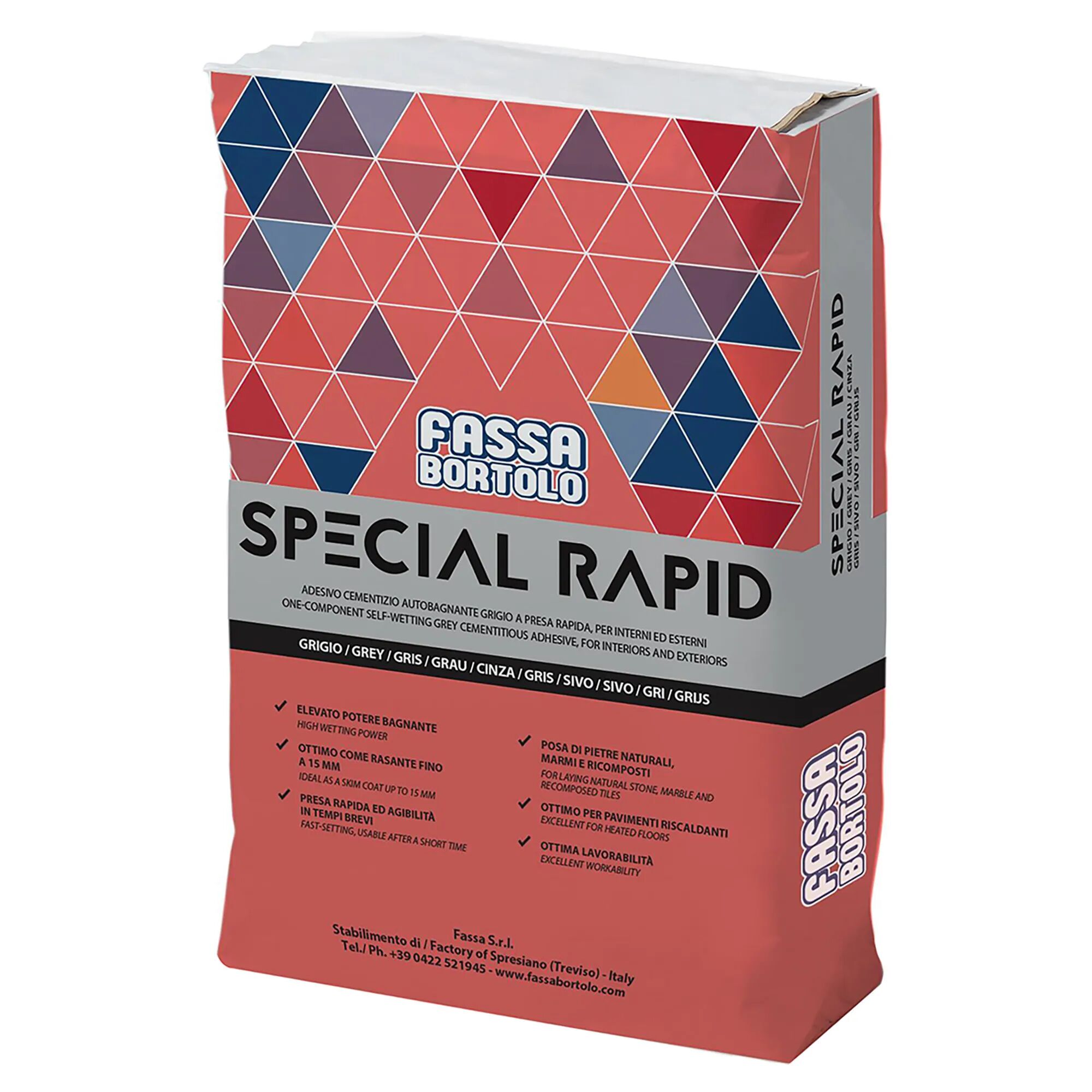 fassa colla special rapid grigia 25 kg monocomponente presa rapida interni ed esterni